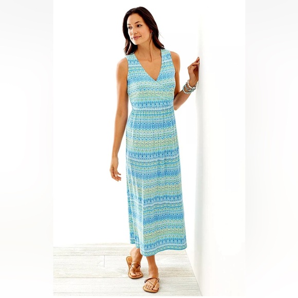 J. Jill Dresses & Skirts - J. Jill Knit Sleeveless Midi/Maxi Dress Resortwear Coastal Travel Beach Boho NWT